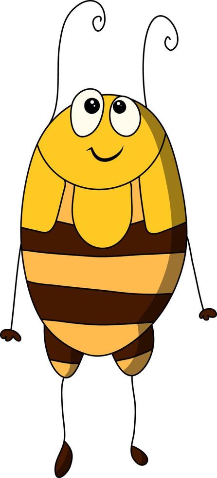 Yellow bee character vector