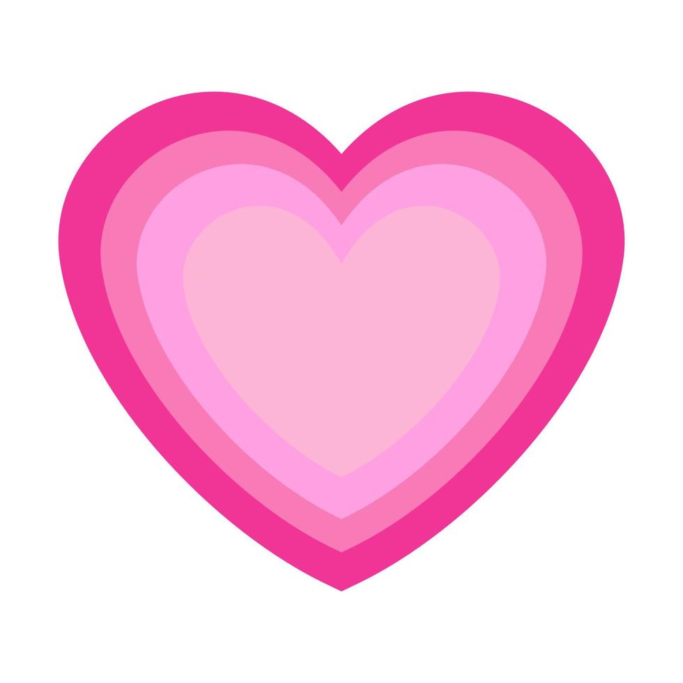 Love symbol icon. Tunnel of Concentric hearts. Pink hearts. Vector illustration