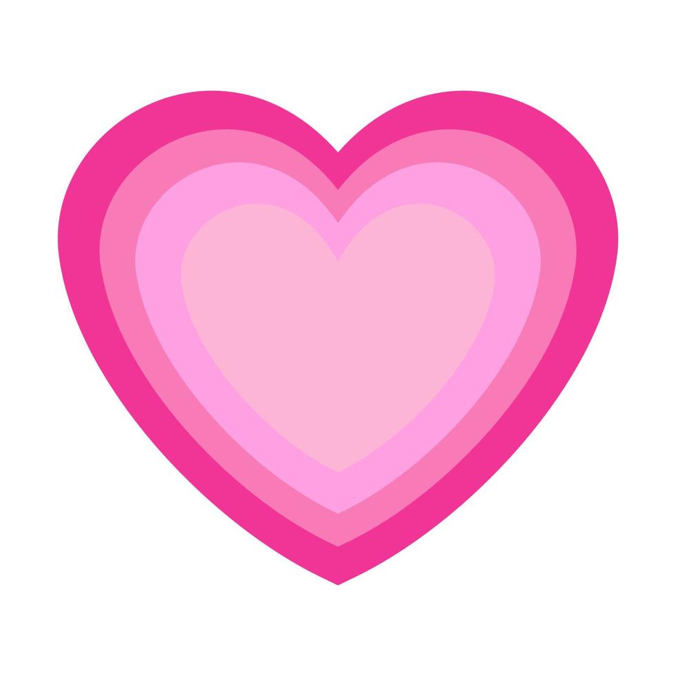 Love symbol icon. Tunnel of Concentric hearts. Pink hearts. Vector illustration