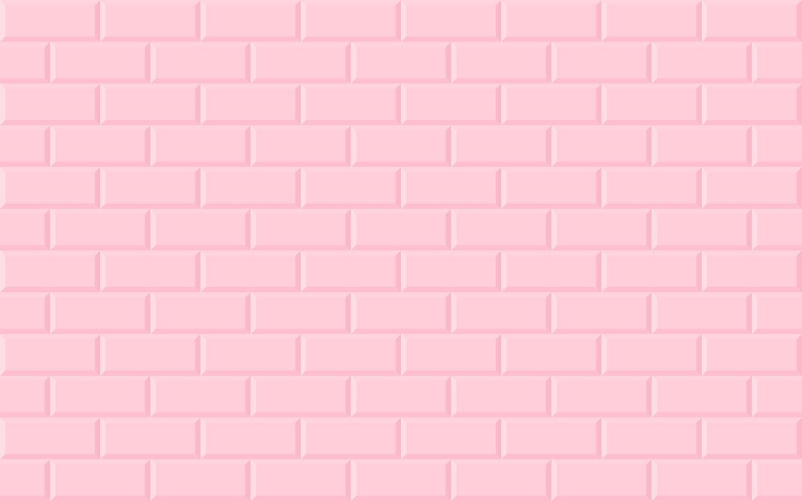 Pink abstract background with brick texture wall design. Seamless vector pattern. illustration