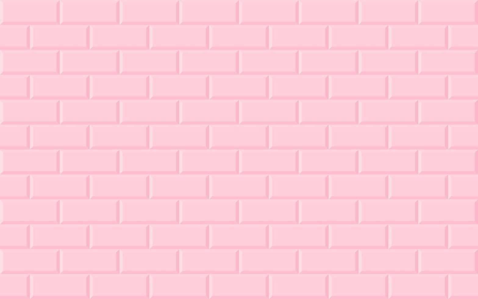 Pink abstract background with brick texture wall design. Seamless vector pattern. illustration