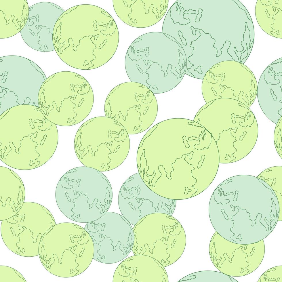 Planet earth engraved seamless pattern. Vintage sphere of world in hand drawn style. vector