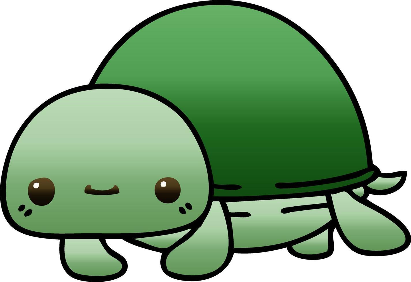 quirky gradient shaded cartoon turtle vector