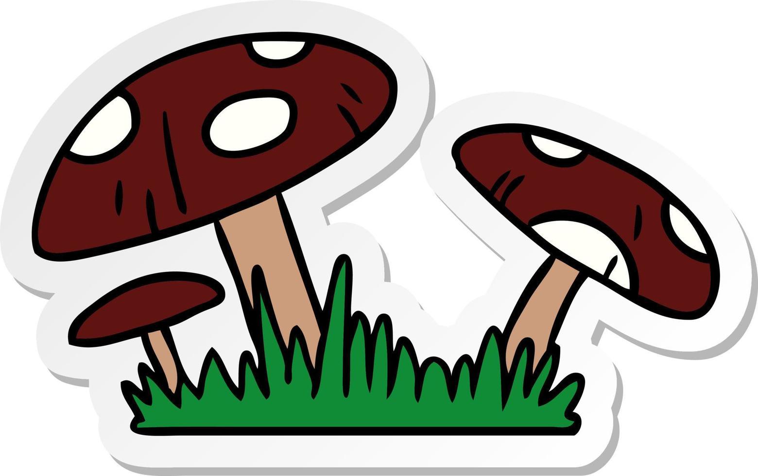 sticker cartoon doodle of a toad stool vector
