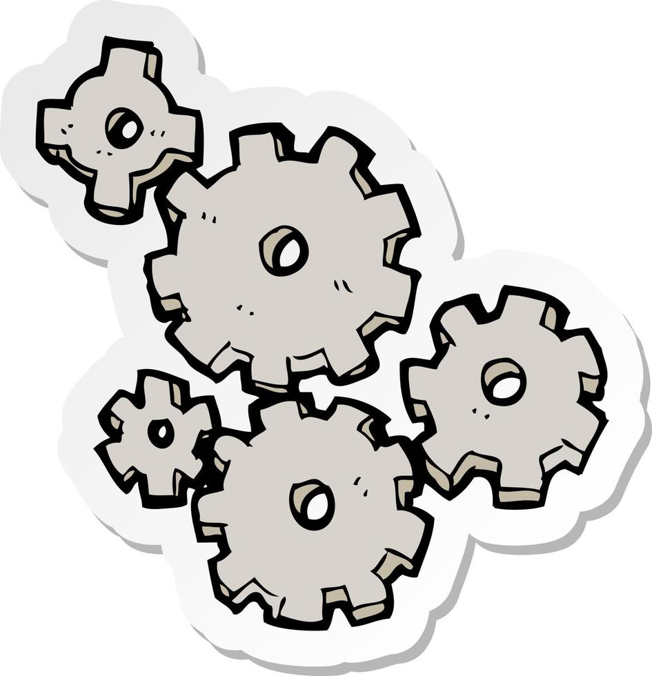 sticker of a cartoon cogs and gears 10033733 Vector Art at Vecteezy