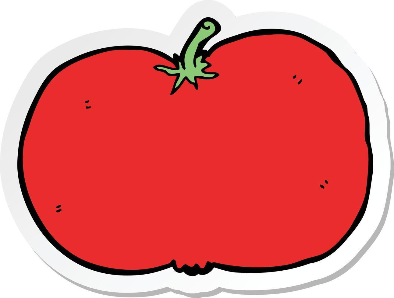 sticker of a cartoon tomato vector