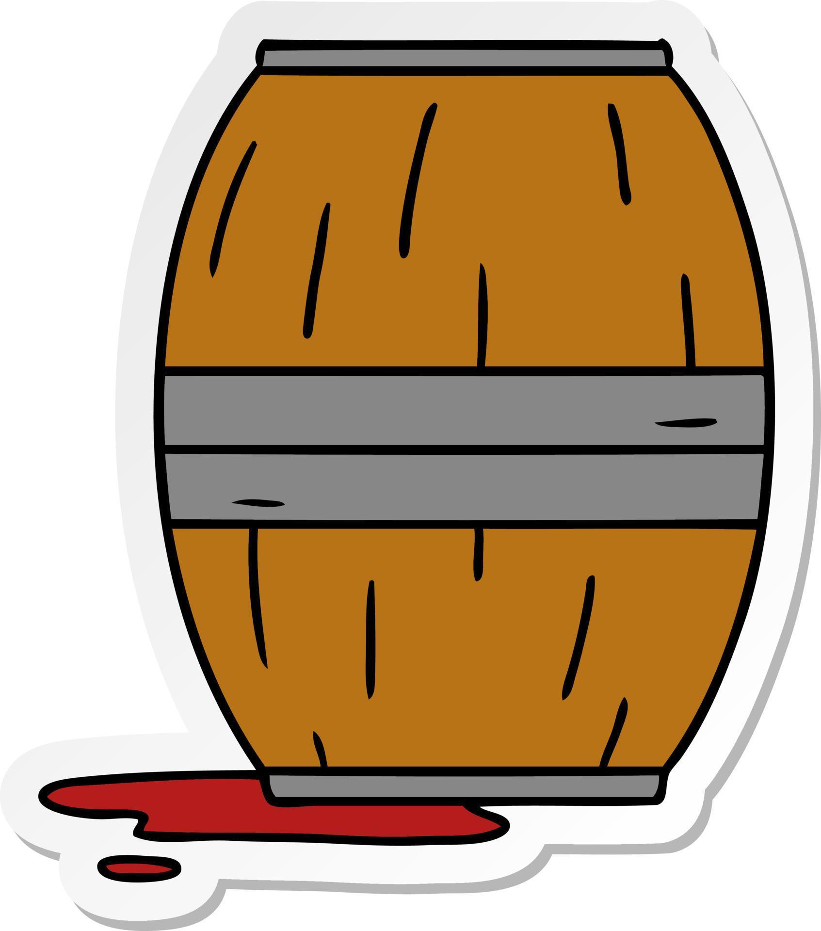 sticker-cartoon-doodle-of-a-wine-barrel-10033792-vector-art-at-vecteezy