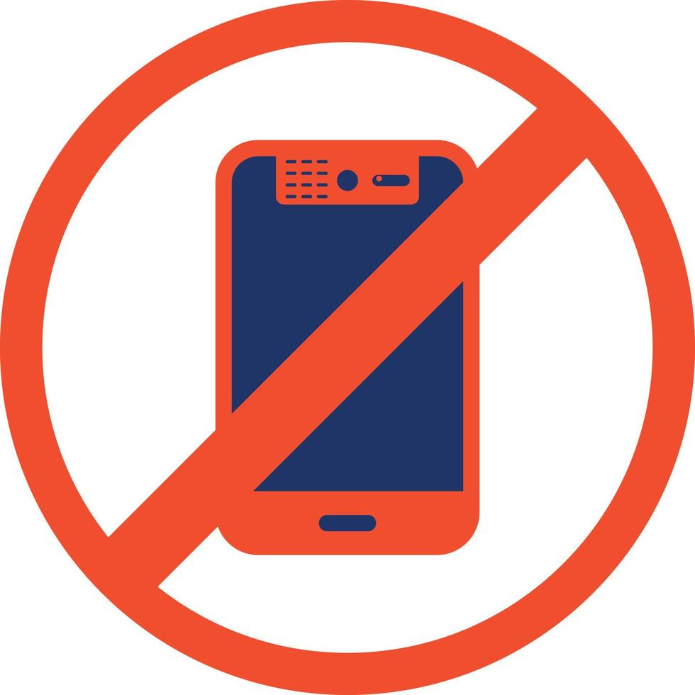 No Cell Phone Color Icon vector