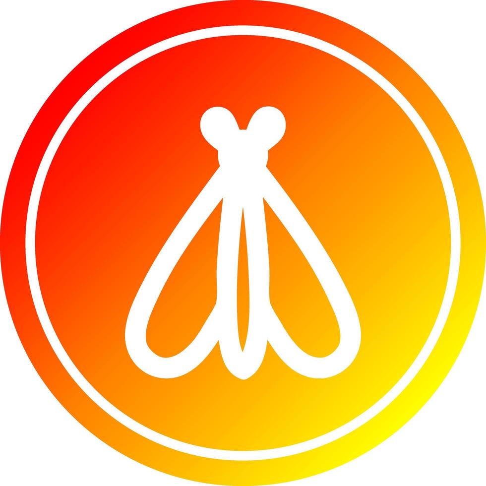 flying insect circular in hot gradient spectrum vector