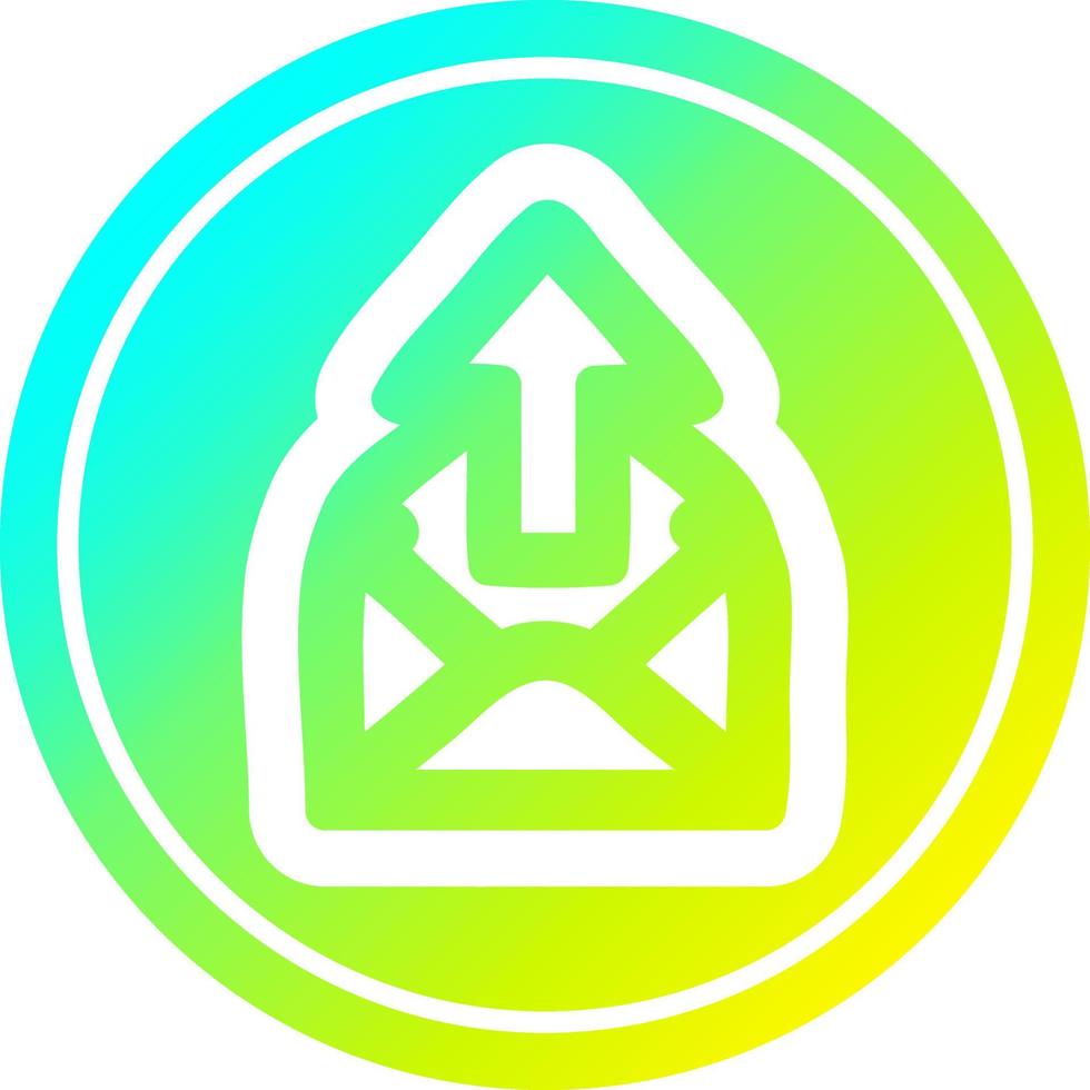 send email circular in cold gradient spectrum vector