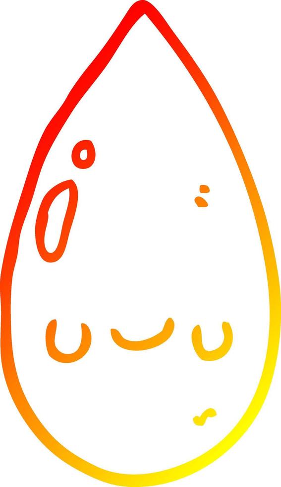 warm gradient line drawing cartoon cute raindrop vector
