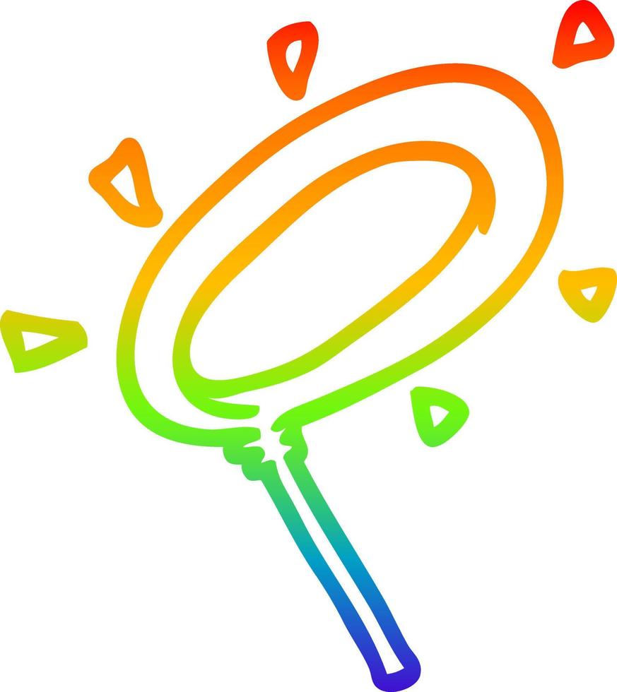 rainbow gradient line drawing cartoon angel halo vector