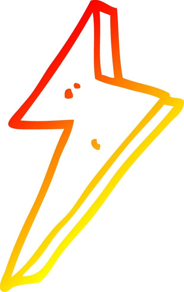 warm gradient line drawing cartoon lightning vector