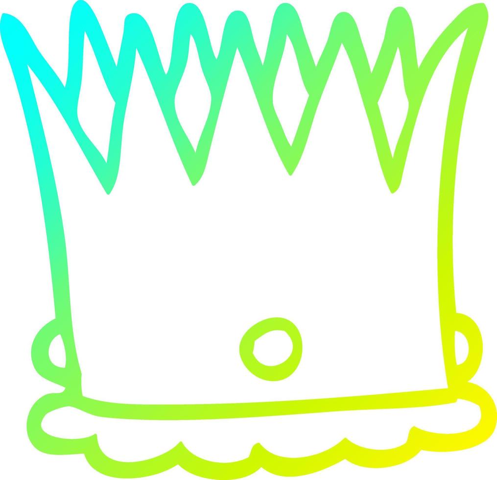 cold gradient line drawing cartoon royal crown vector