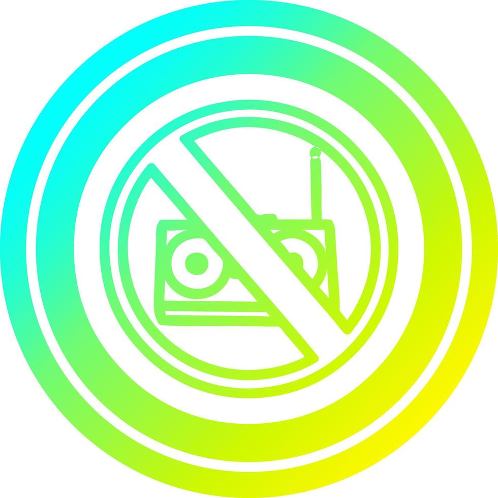 no music circular in cold gradient spectrum vector