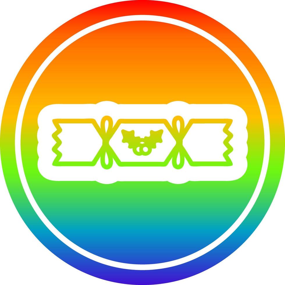 christmas cracker circular in rainbow spectrum vector
