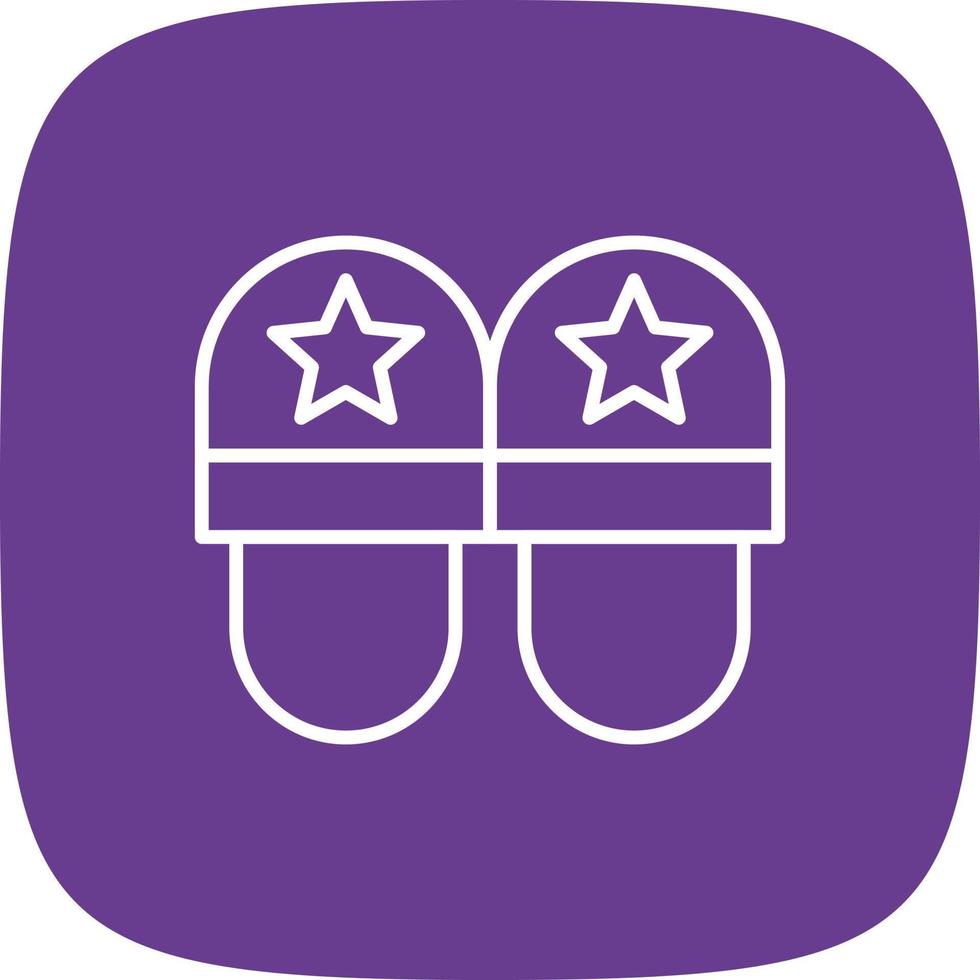 Slippers Line Round Corner vector
