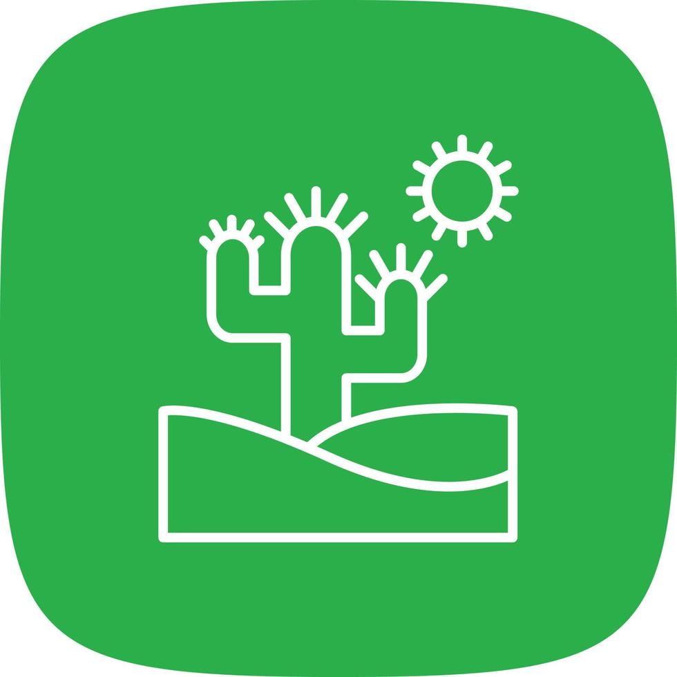 Cactus Line Round Corner vector