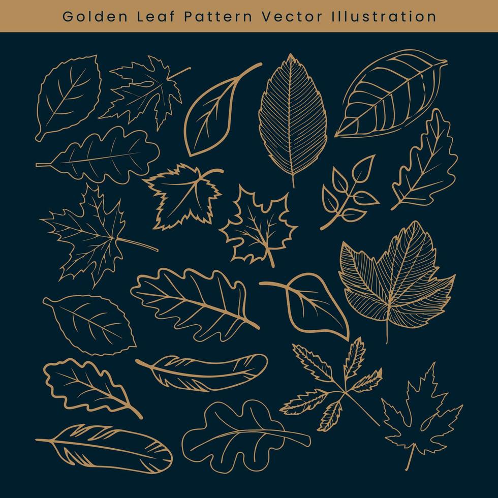 Golden Leaf Pattern Vector Illustration