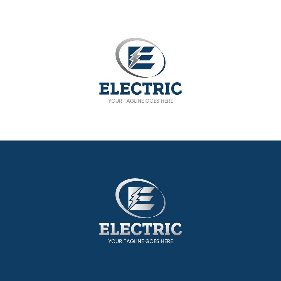 Ilustración de vector de diseño de logotipo eléctrico e