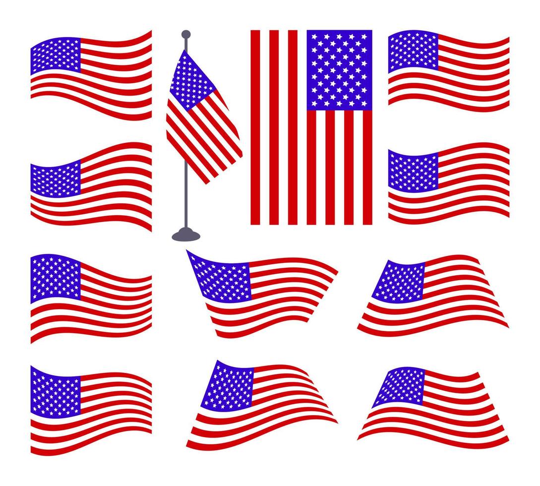 bandera americana, símbolo nacional de estados unidos vector