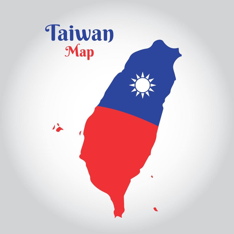 mapa vectorial de la ilustración de taiwán vector