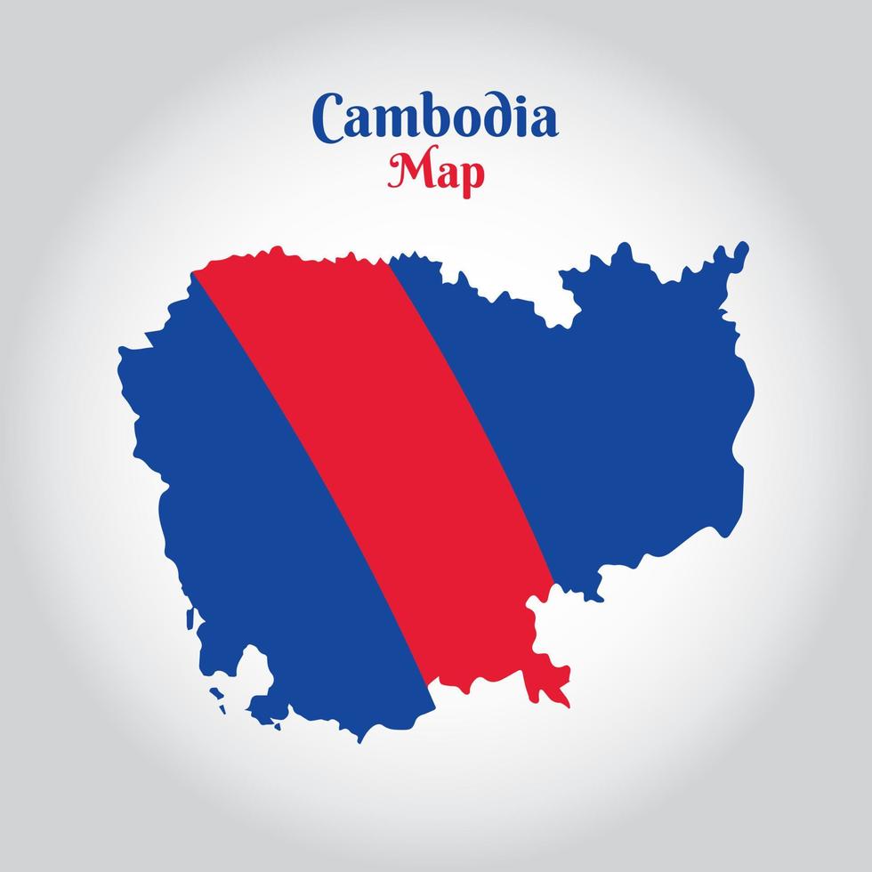 mapa vectorial de camboya vector