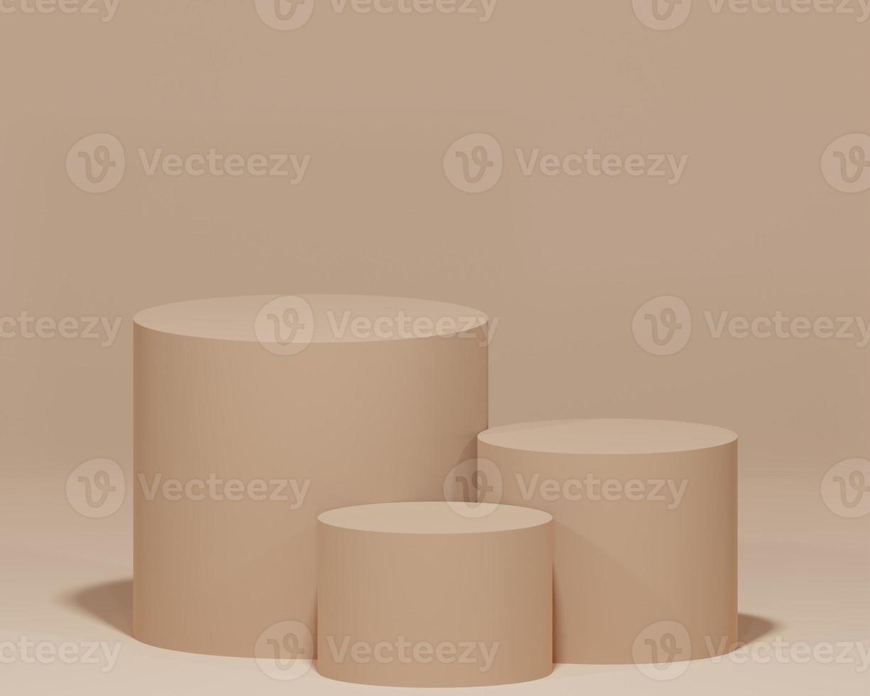 Empty podium with flat background 3d render photo