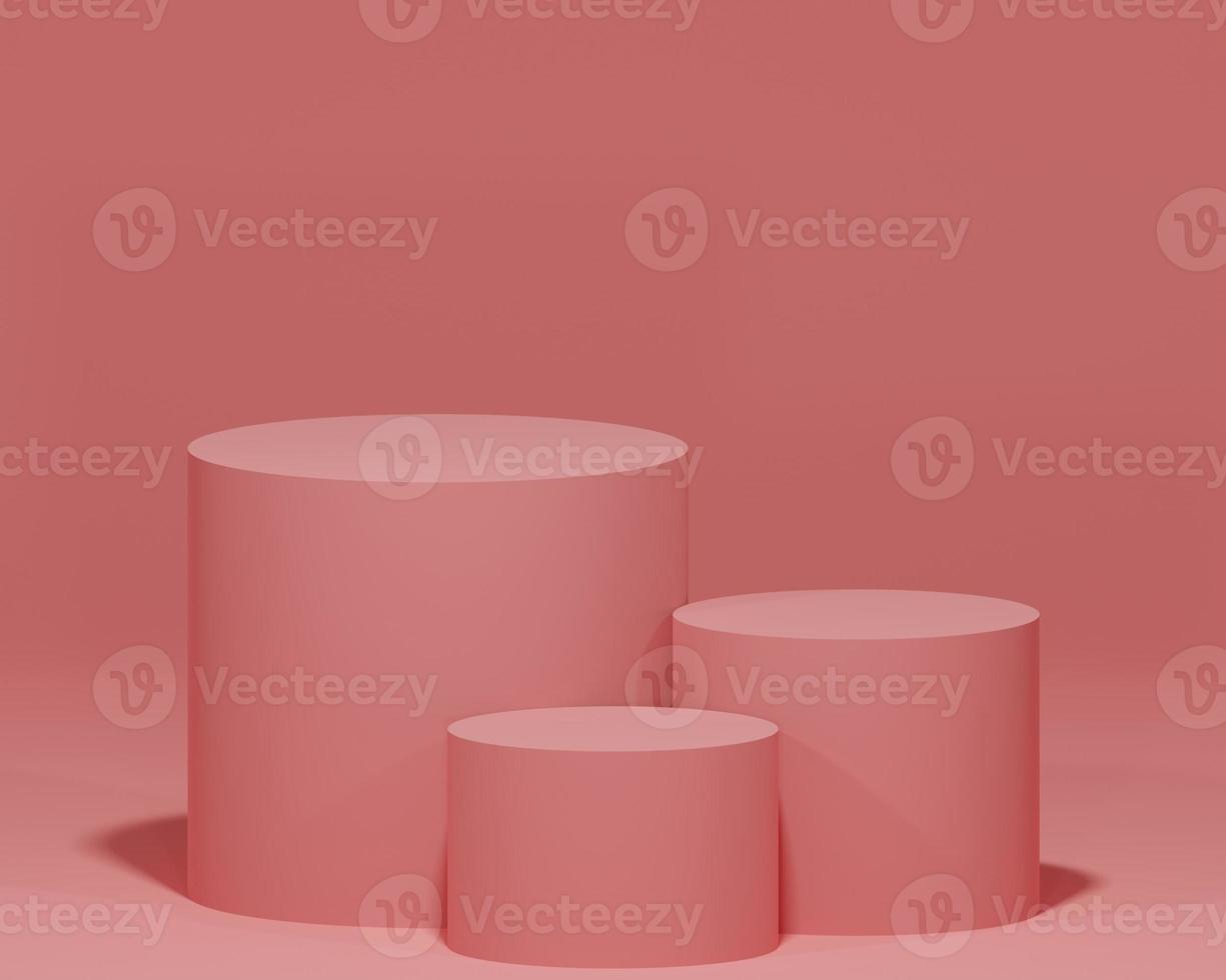 Empty podium with flat background 3d render photo