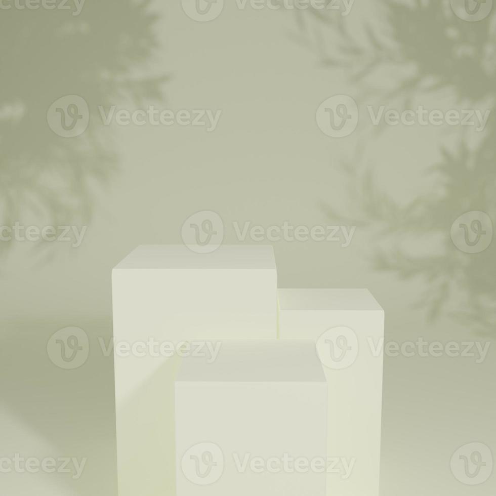 Podium 3d stand with tropical flat background photo