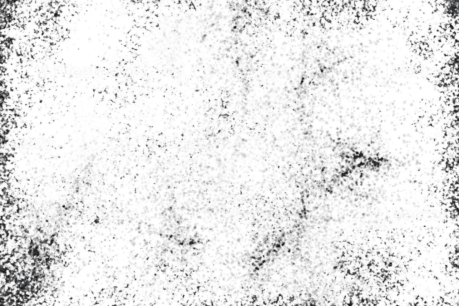 Distressed overlay texture of rusted peeled metal.Grunge Black And White Urban Texture. Dark Messy Dust Overlay Distress Background. photo