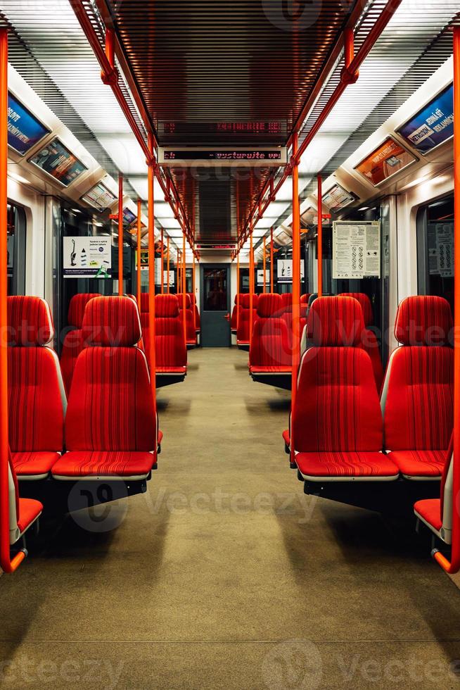 Empty seets in metro photo