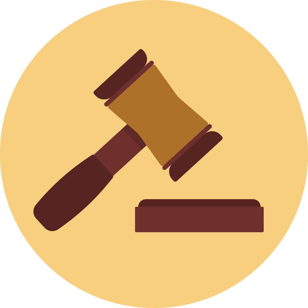 illustration of law concept with the hammer judge icon clipart in flat