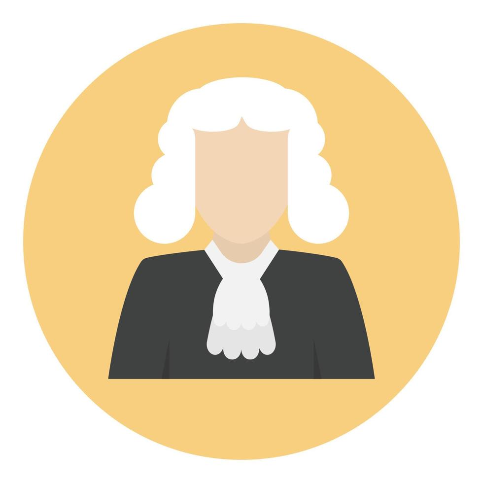 The judge icon clipart vector in illustration of law concept free vector