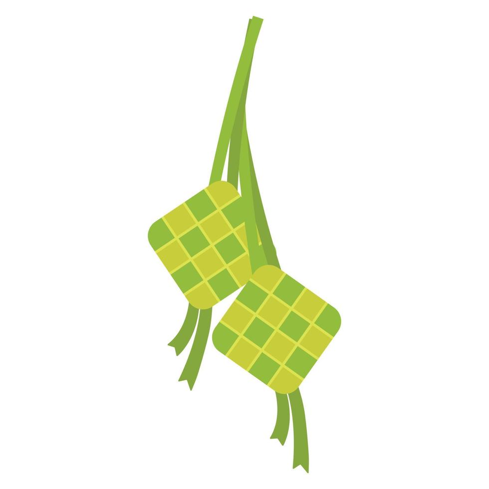 Hanging ketupat vector clip art icon for ramadan and Eid Al Fitr decoration element