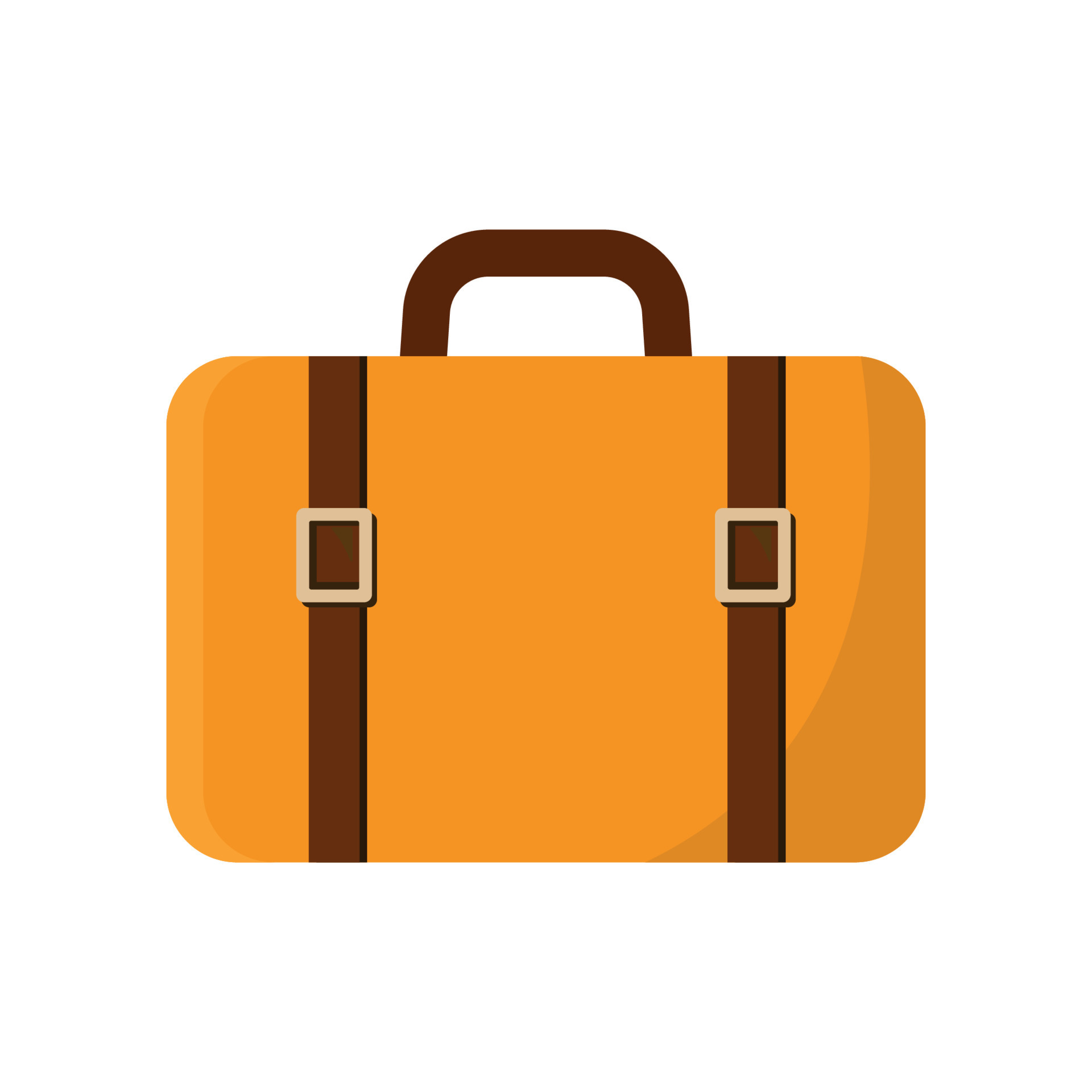 Flat Travel Bag Icon Clipart Isolated Vector on White Background