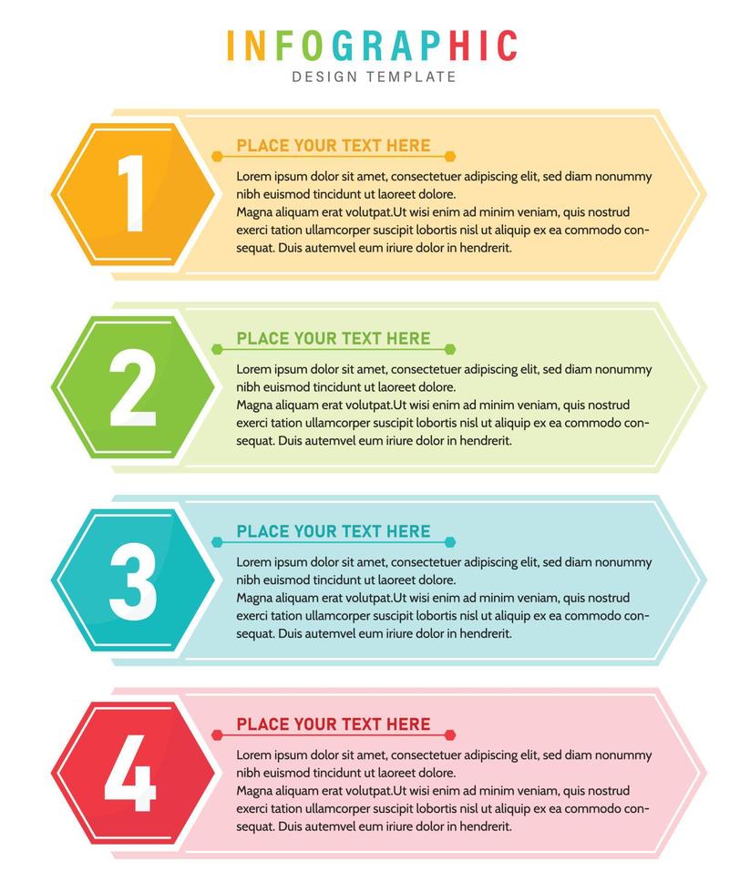 infografía moderna con pasos plantilla de diseño multicolor png vector libre