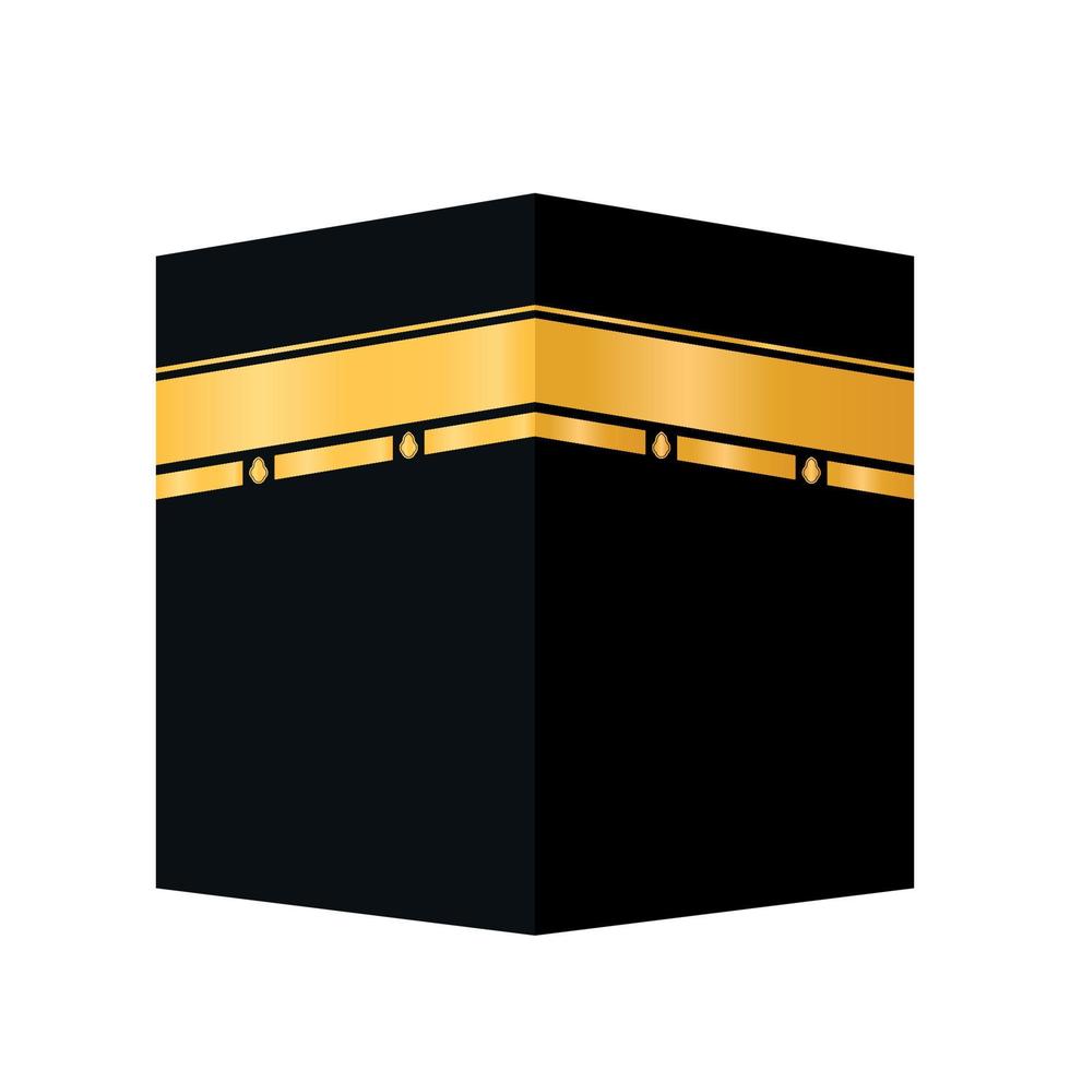 Flat Kaaba Mecca Icon Clipart Vector for Hajj and Eid Adha Islamic Background Banner Decoration
