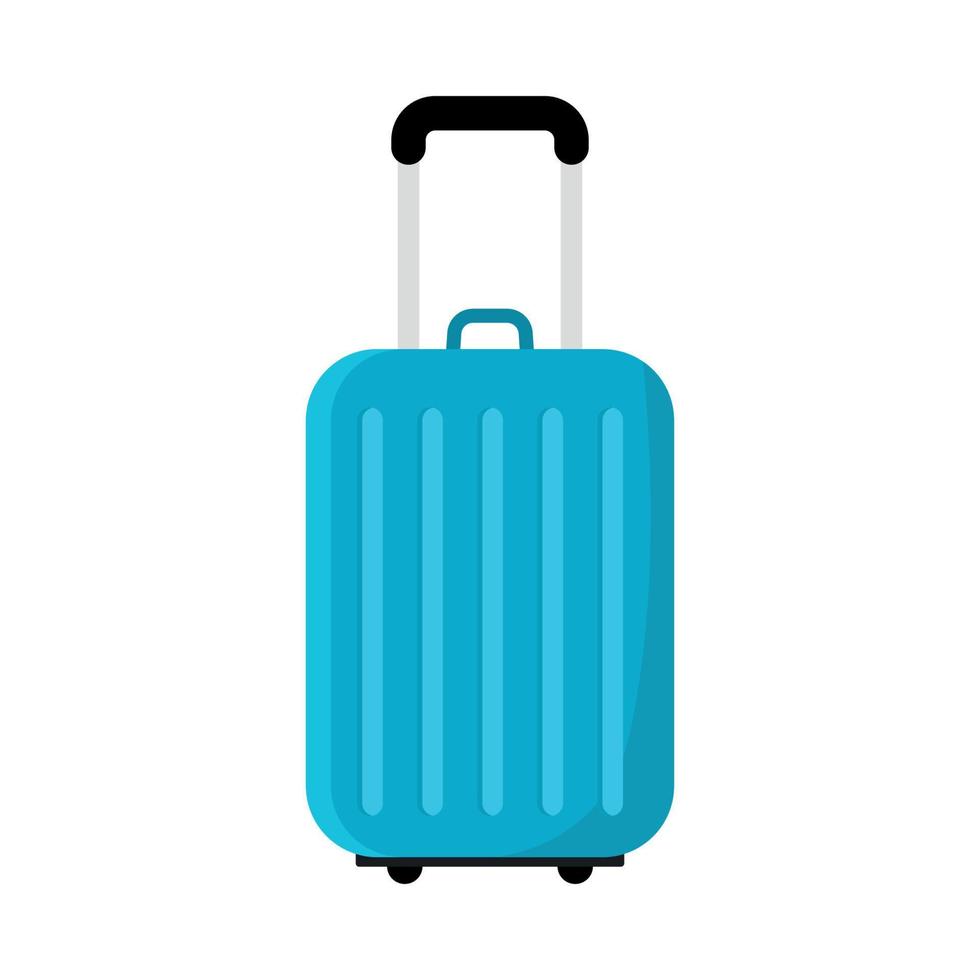 Blue Animated Travel Suitcase Bag Icon Clipart Vector Illustration ...