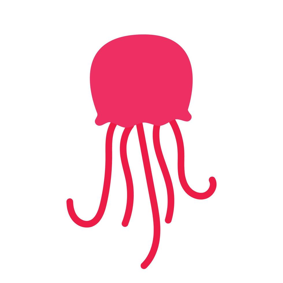 Cute Jellyfish clipart icon png in flat cartoon vector animated