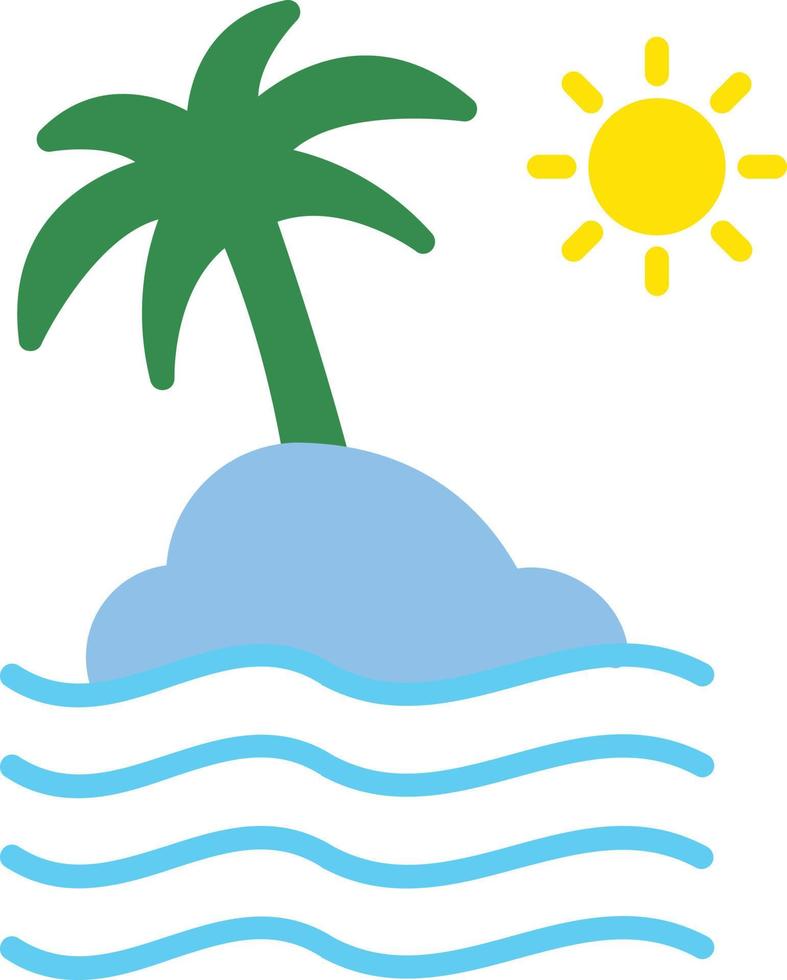 icono de playa plana vector