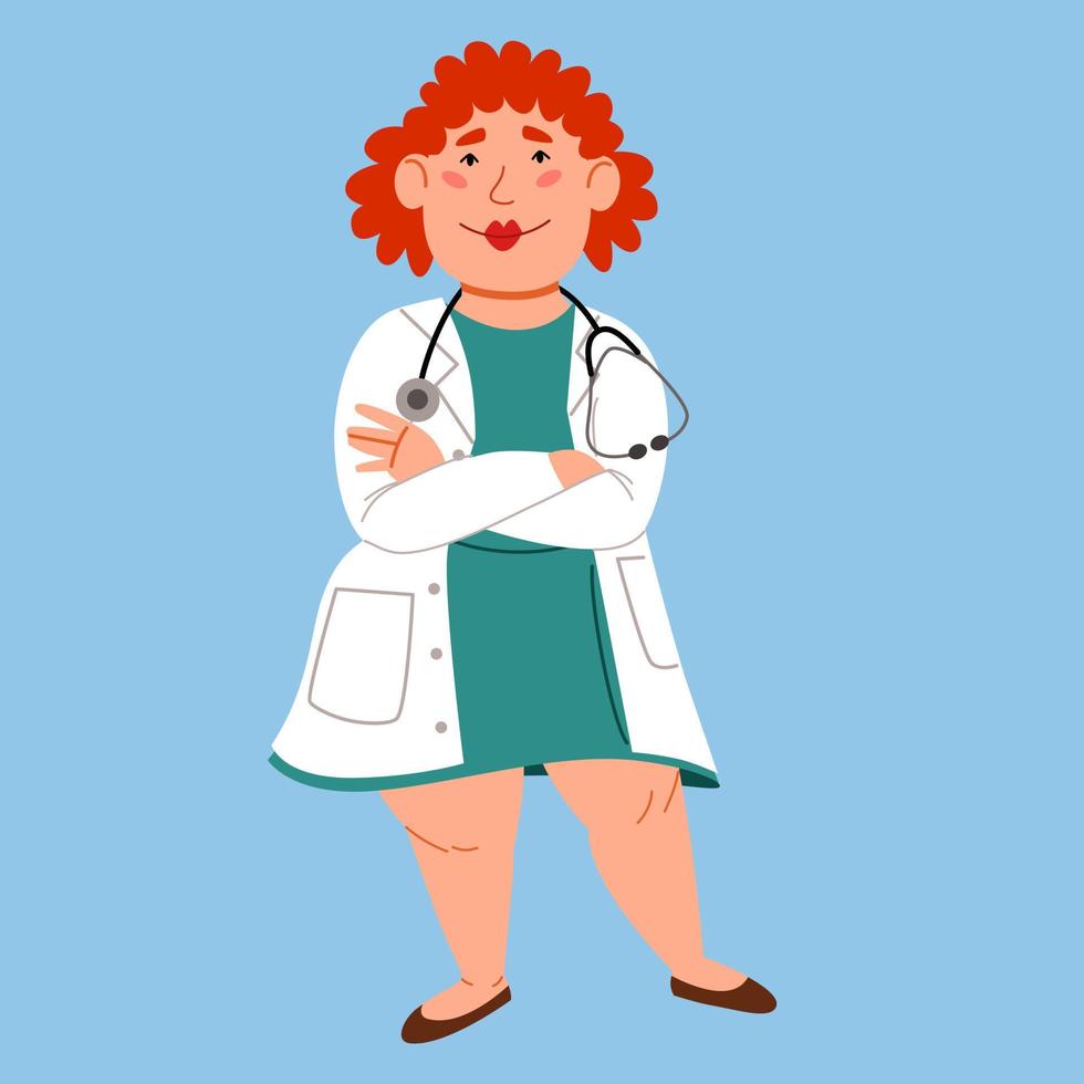 The character of a full-length European female doctor. 10036637 Vector Art  at Vecteezy
