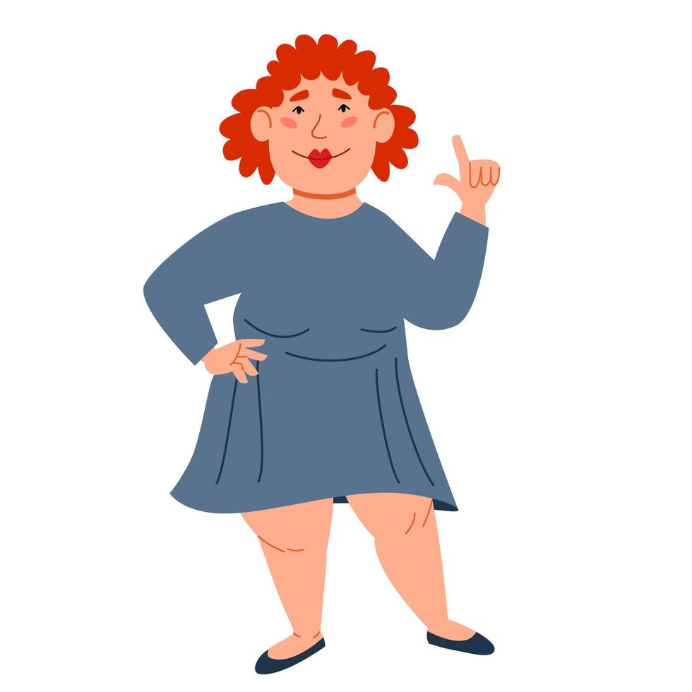 un personaje femenino en un vestido. una chica europea de cuerpo entero. vector