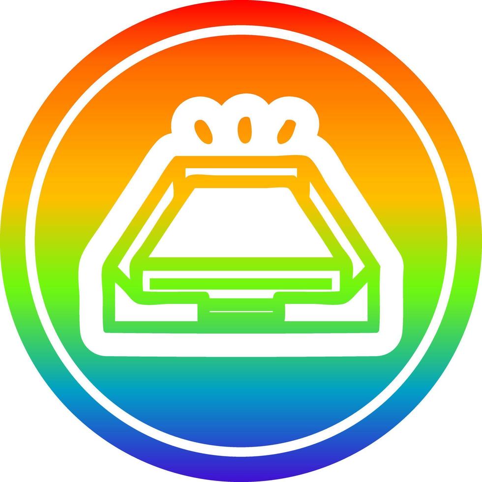 low office paper stack circular in rainbow spectrum vector