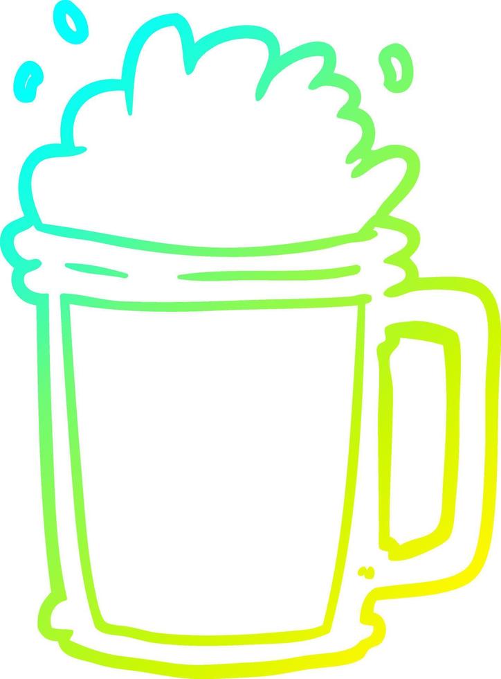 cold gradient line drawing pint of ale vector