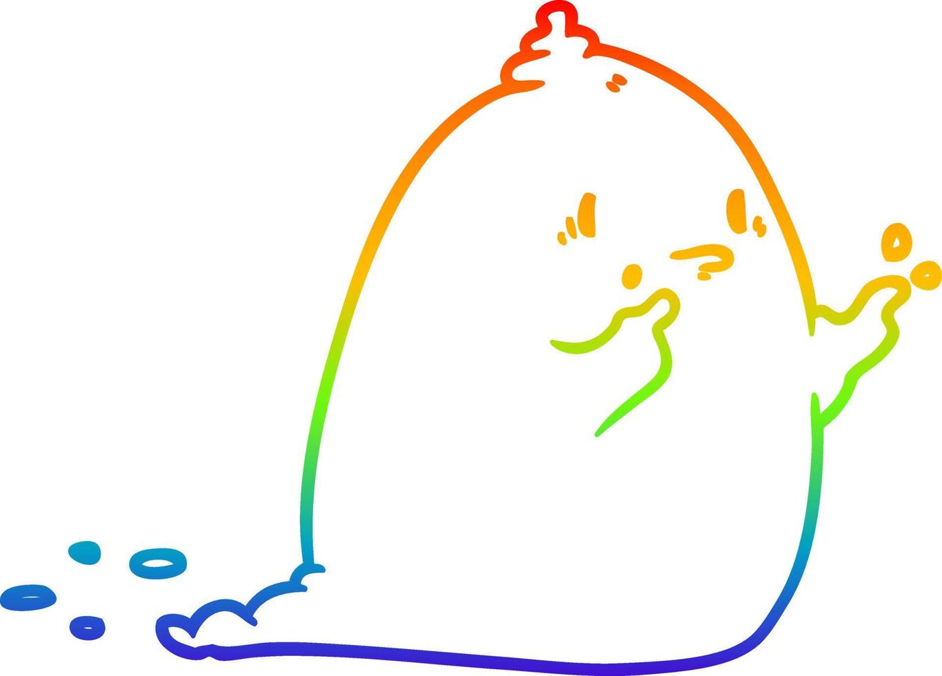 rainbow gradient line drawing spooky ghost vector