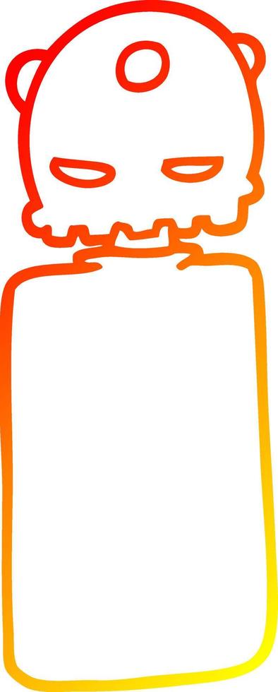 warm gradient line drawing cartoon robot vector