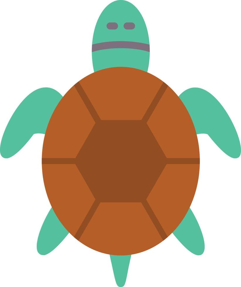 icono de tortuga plana vector