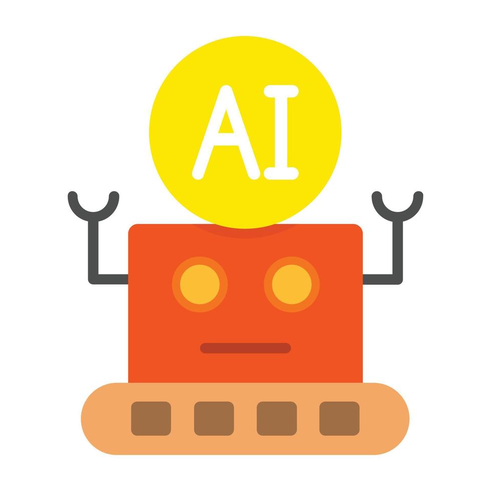 AI Flat Icon vector