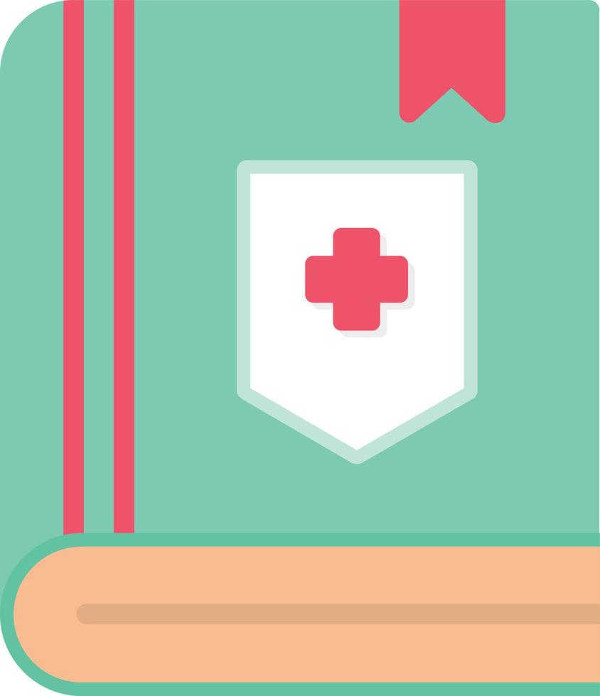 icono plano de libro médico vector